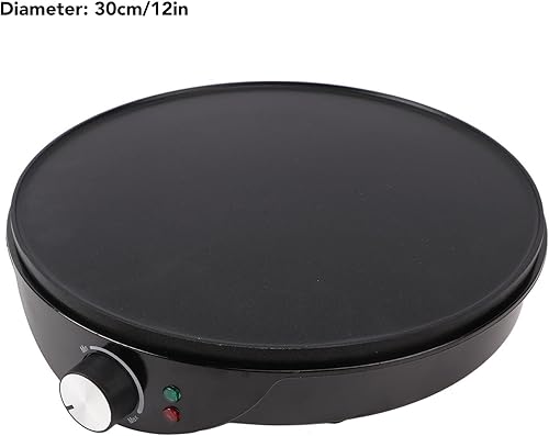 Miniatura 8 de Fabricante de crepas antiadherente de gran tamaño de 12 pulgadas con esparcidor de masa y espátula de madera, calefacción de alta eficiencia,