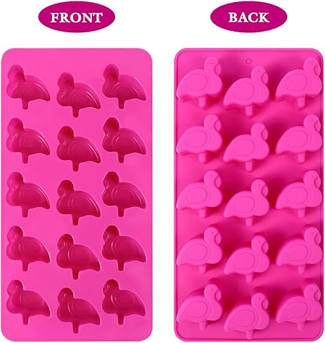 Miniatura 7 de Amosfun Bandeja de hielo de flamenco de silicona de grado alimenticio para chocolate, dulces, galletas, fondant, gelatina, mini jabón, hornear
