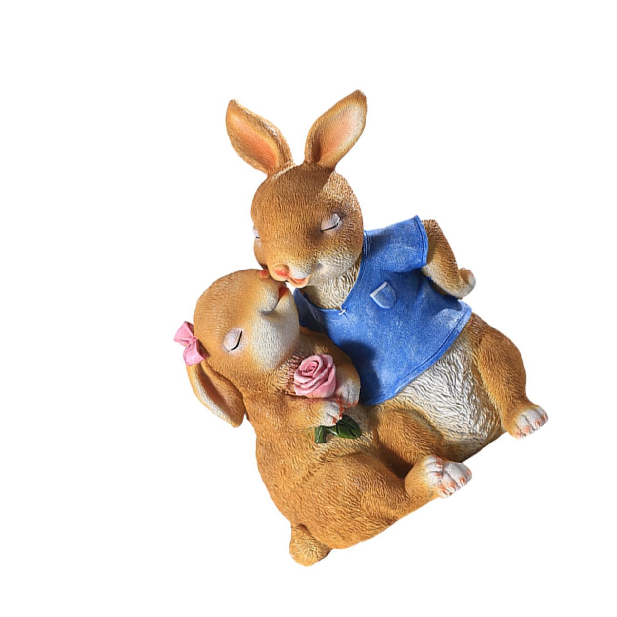 TOYANDONA Garten Deko Paar Kaninchen Figur Kunstharz für Außenbereich Niedliche Gartenskulptur für Kinder Wetterfest und Langlebig für Gartenliebhaber