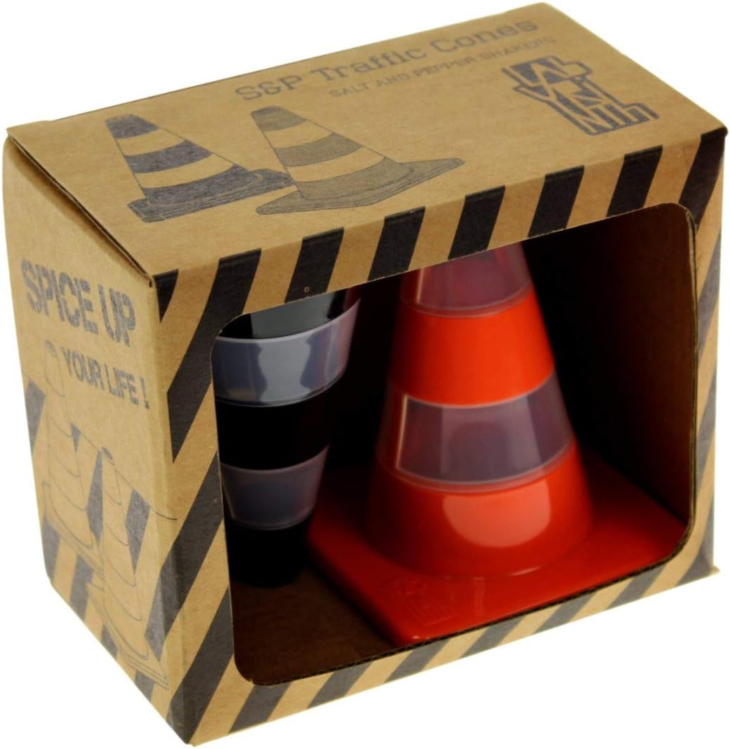 Labyrinth Salt and Pepper Shakers Traffic Cone 7.5 cm Black/Orange