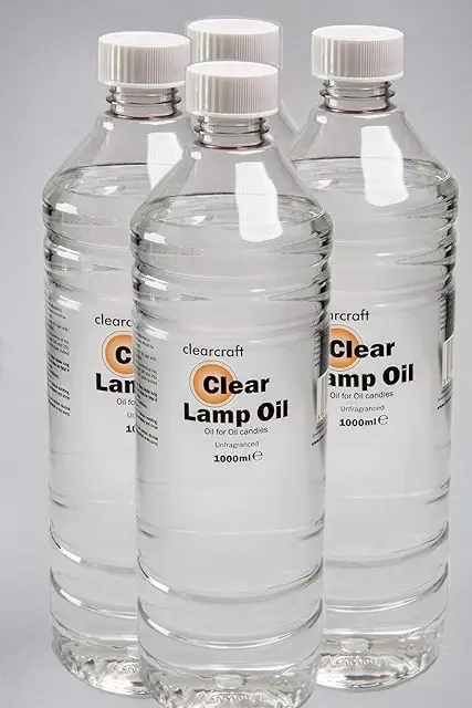 Clearcraft Odourless Smokeless Lamp Oil - 4 x 1 Litre Pack with Funnel
