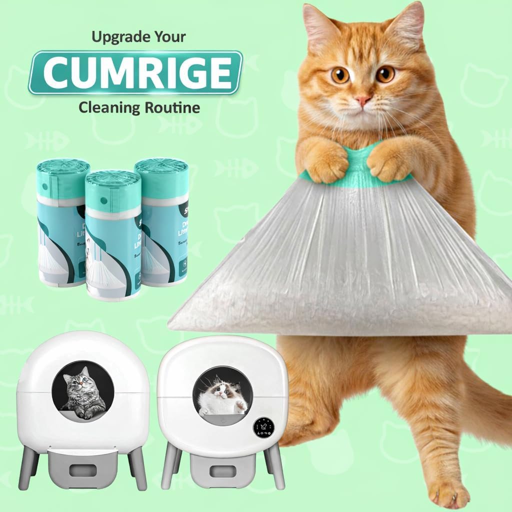 50 Count - Cat Litter Liners Compatible with Cumrige Litter Box (M2) - Fsitego & Fumoi – Extra Thick, Heavy Duty