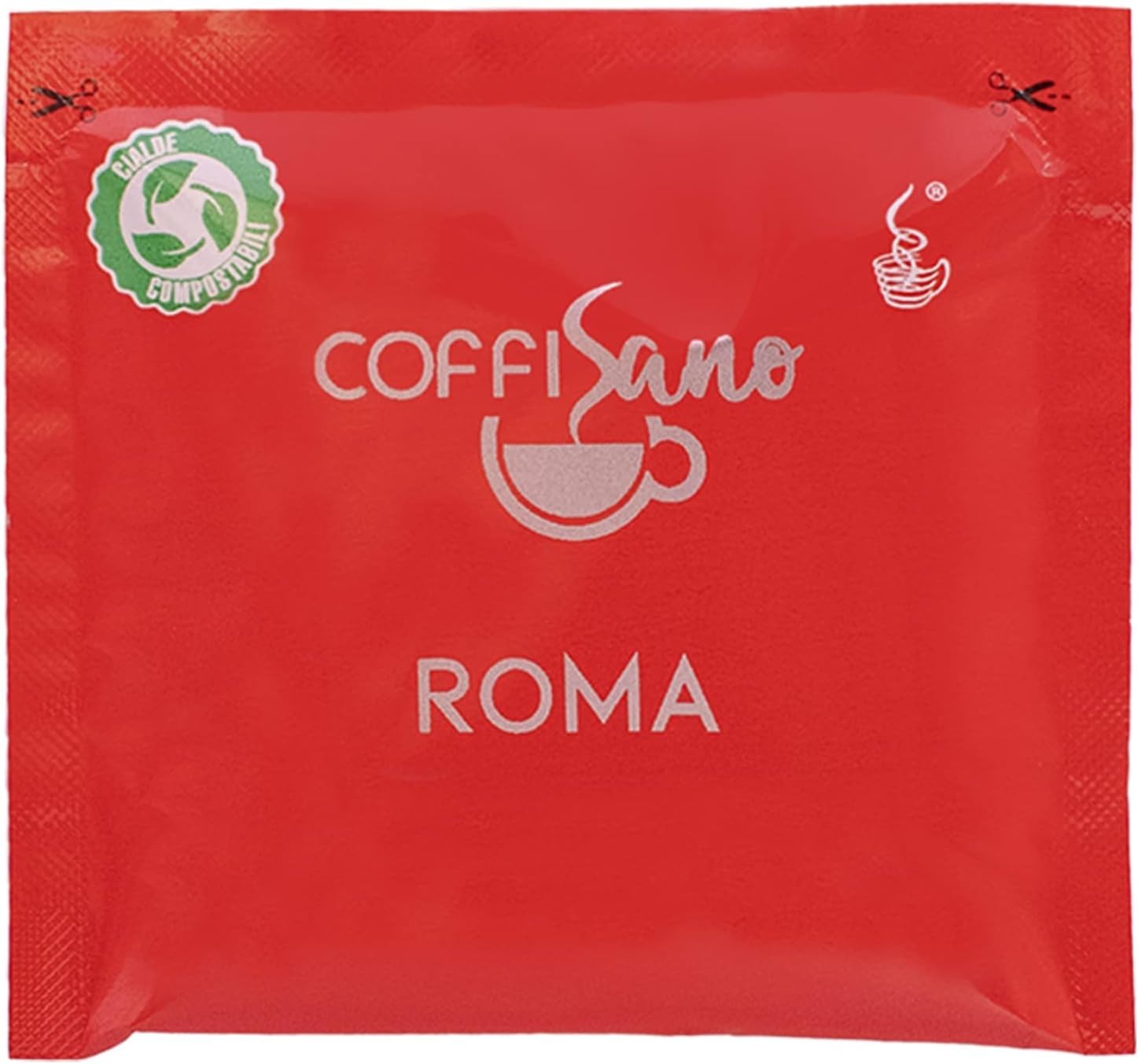 150 Cialde Caffè Coffisano Espresso Italiano in Filtro Carta Compostabile ESE da 44 mm Bustine Monodose – Miscela Roma, Gusto Cremoso ed Equilibrato