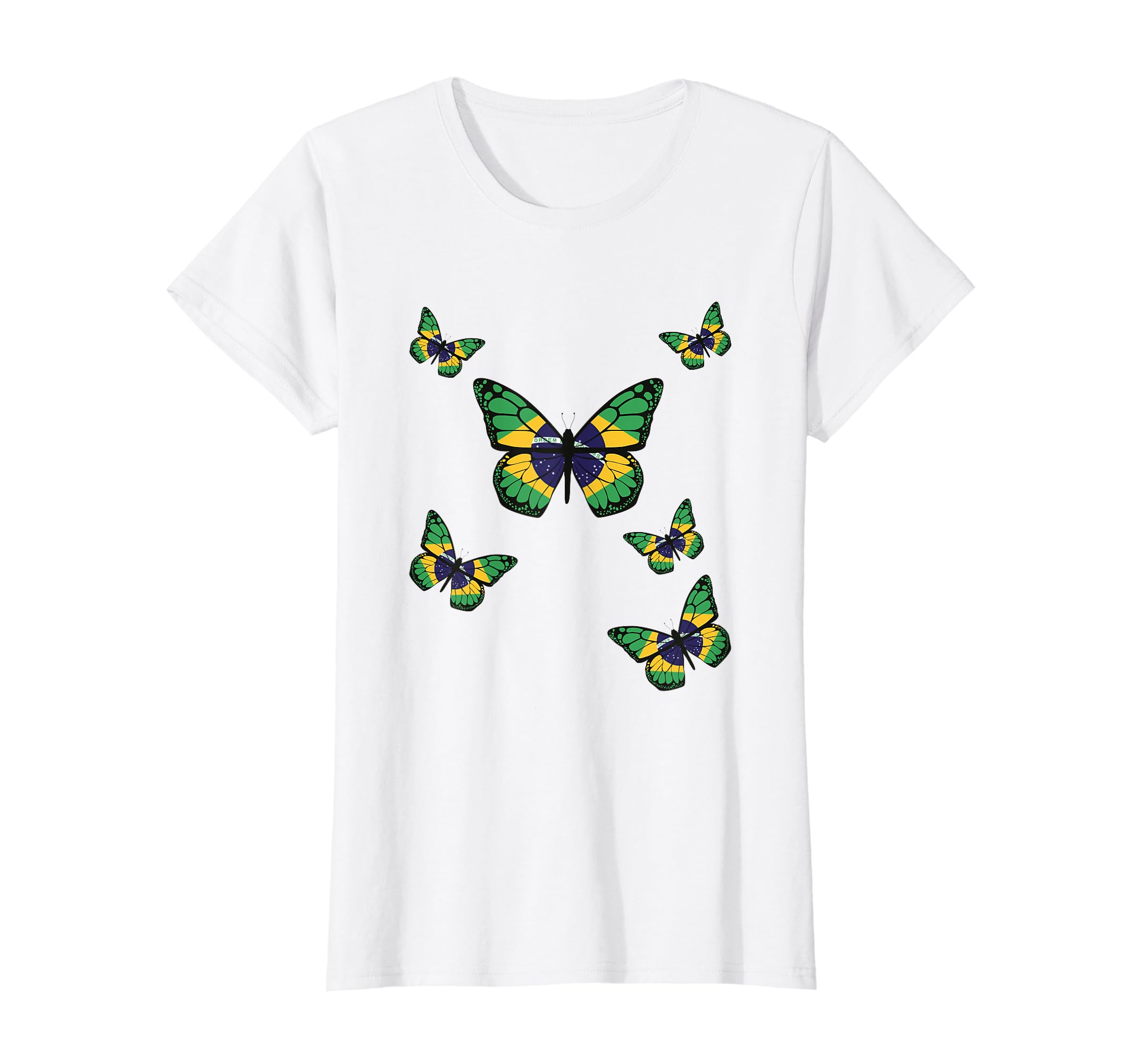 Brasil Flag Butterfly Wings Brasil Flag ButterflyBrazil Flag Colours Butterfly Brazilian Flag Butterfly Wings T-Shirt