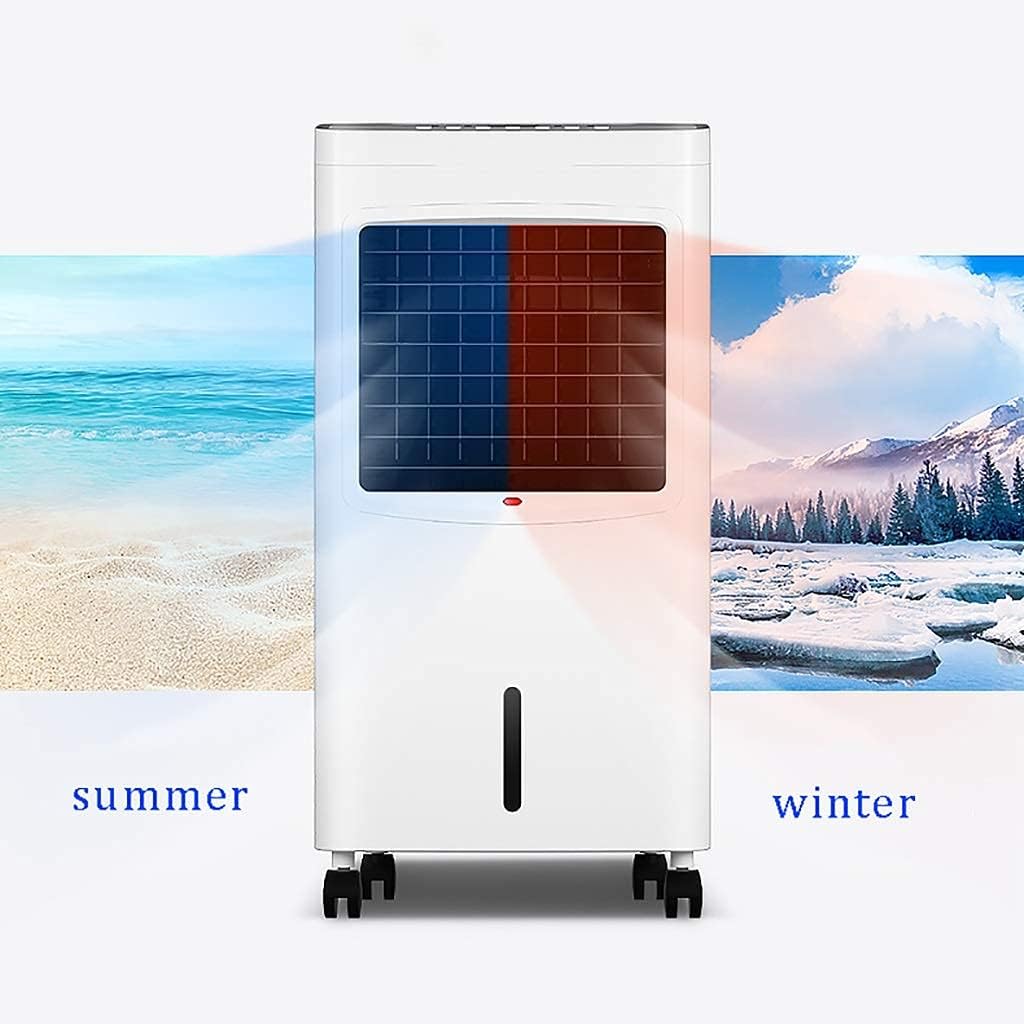 Air Cooler for Home Office Summer Portable Air Conditioner 15h Timing 8L Water Tank Cold Warm Dual Use Air Cooler No Tube Three Dimensional Air Cooler White (Color : White)