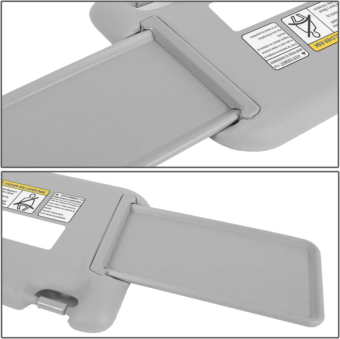 DNA Motoring Left Driver Side Sun Visor Compatible with 06-12 Rav4, 7431042451B2 7431042461B2 7431042452B2, ZTL-Y-0155-GY
