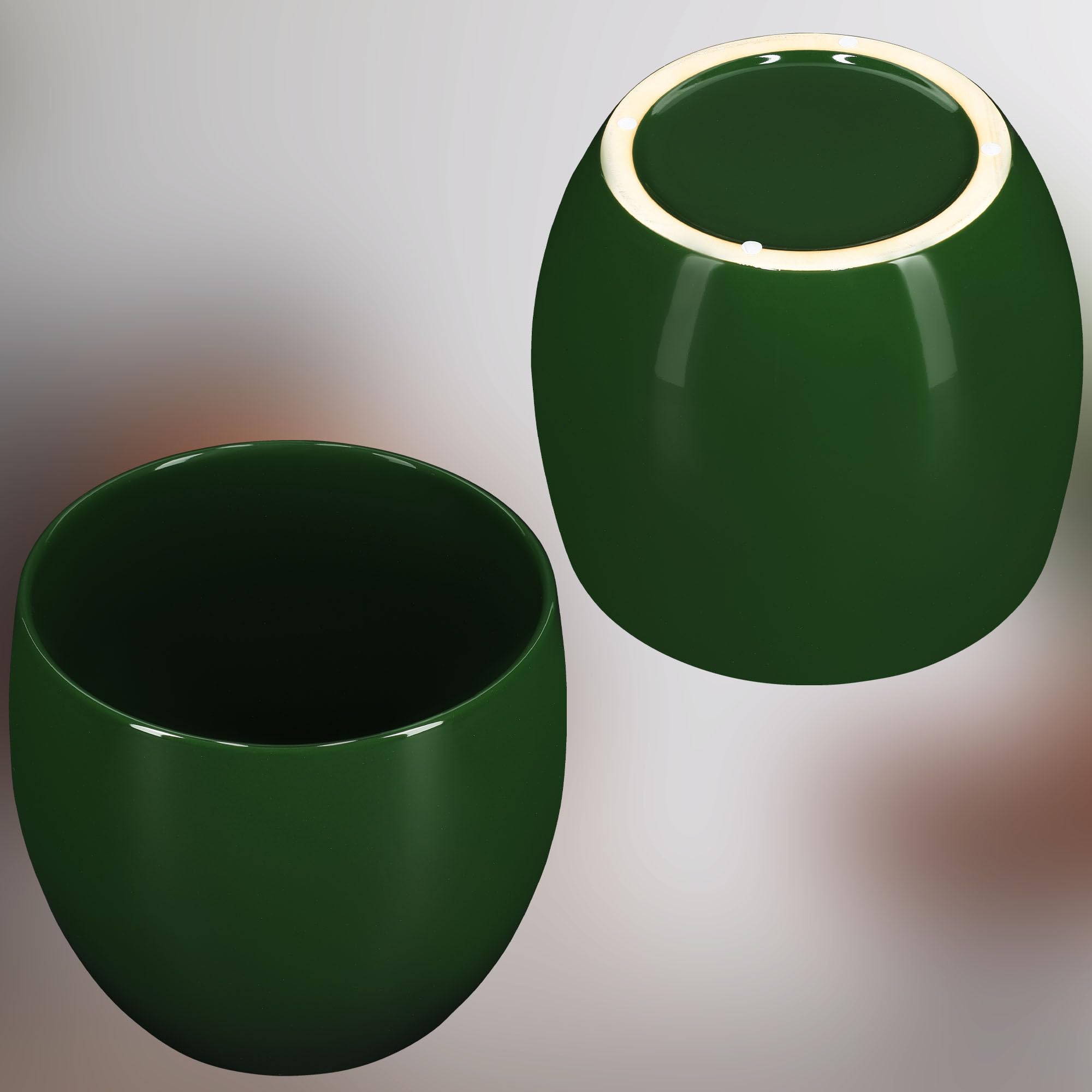 KOTARBAU® Pot De Fleurs Rond Vert De ⌀ 26 cm | Pot en Céramique Émaillée pour Fleurs Et Herbes | Cache-Fleurs en Céramique Émaillée | Cache Fleurs en Céramique | Pot De Fleurs avec Finition Brillante