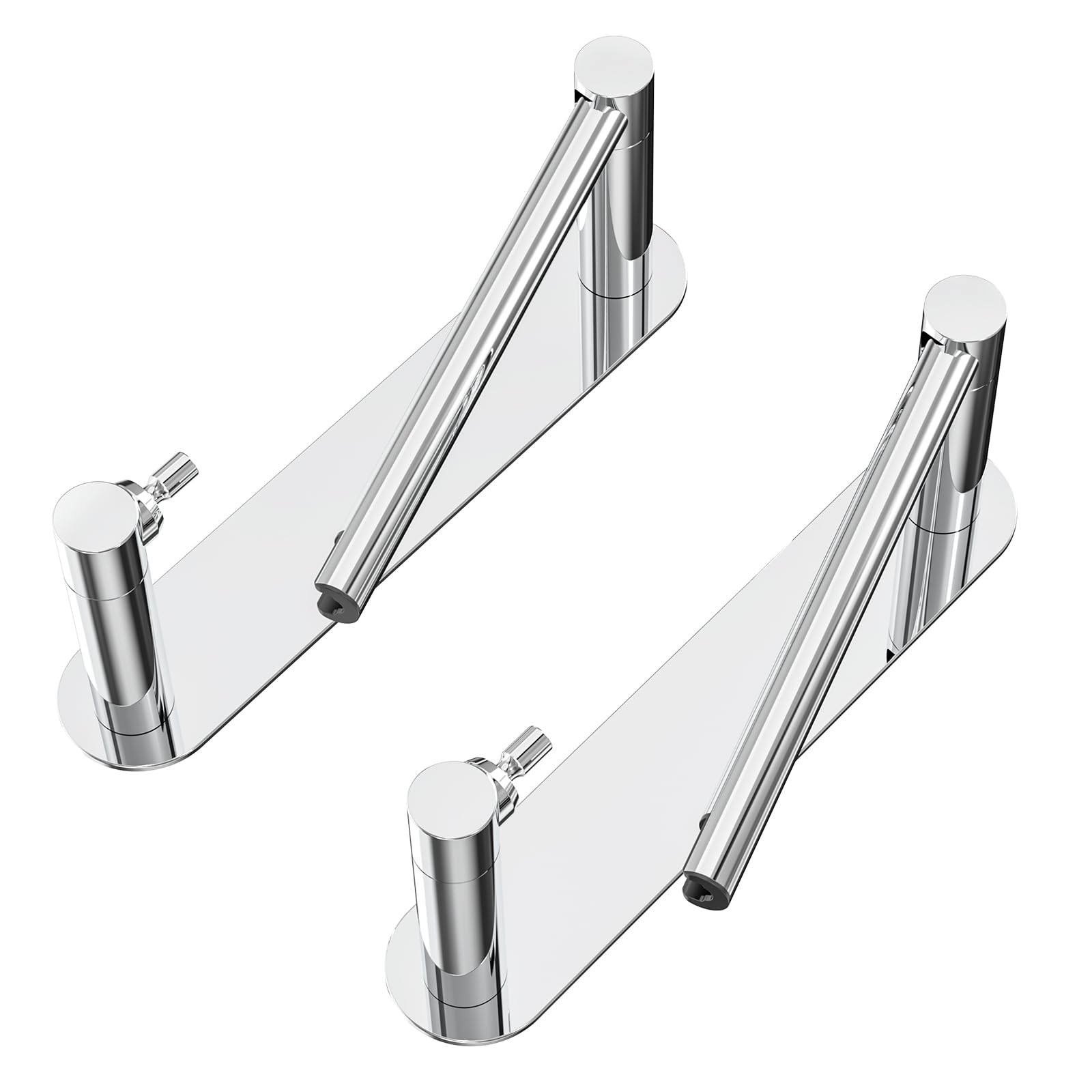 Adhesive Toilet Paper Holder Chrome Bathroom Double Post Pivoting Toilet Tissue Holder Polished Roll Holder Stick On No Drilling Stainless Steel and Zinc Alloy — Amazon image 10