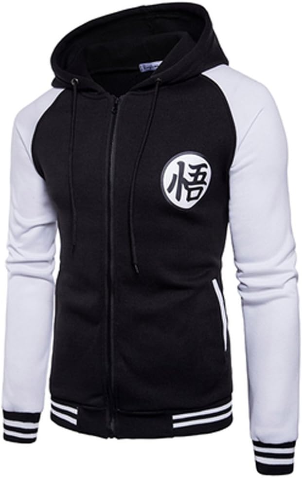 PIZZ ANNU Unisex Zip Up Hoodies Anime Goku Hooded Drawstring with Pocket