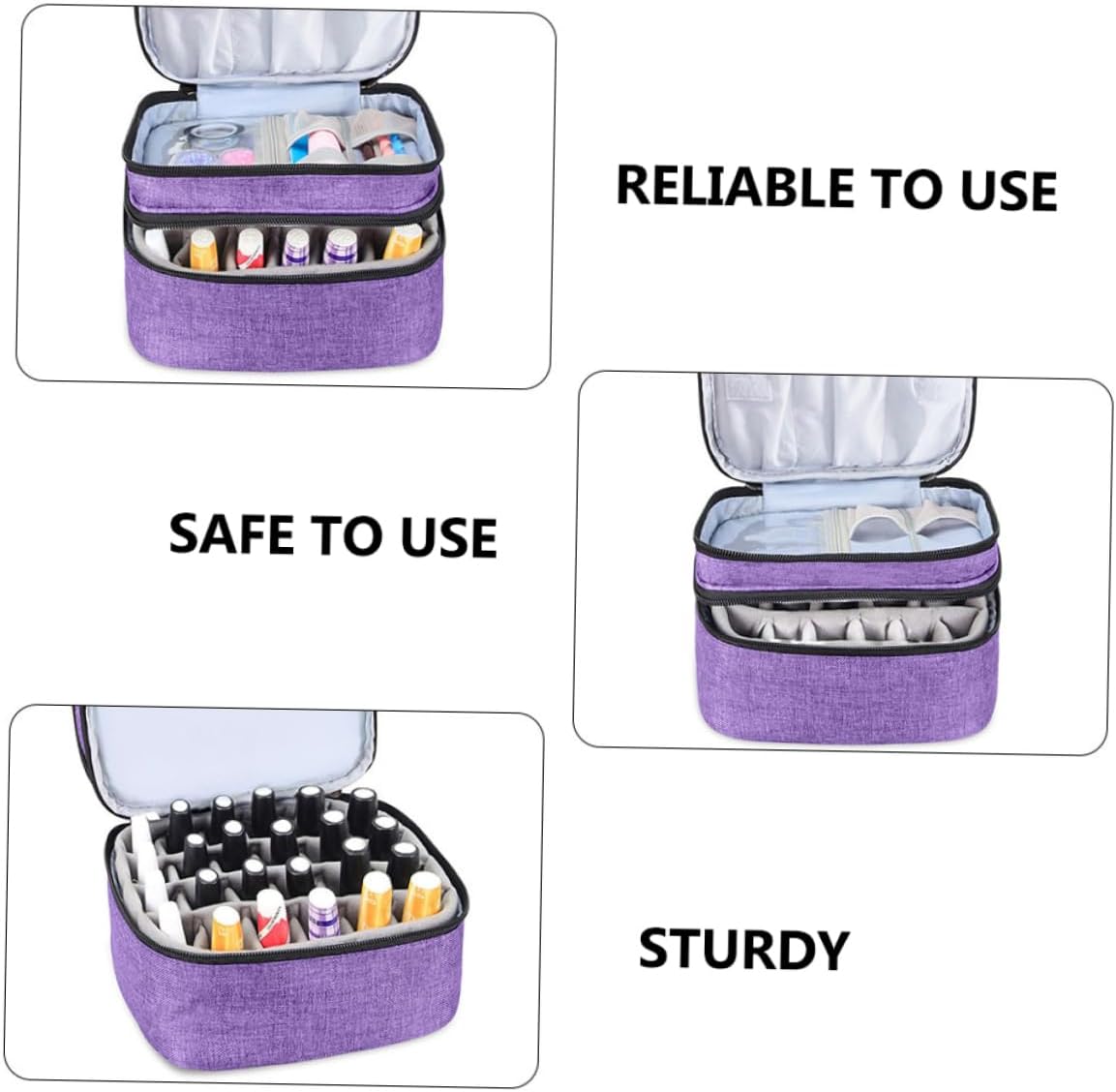 30grids Essential Oils Storage Pouch Handle Large Capacity Nail Polish Organizer for Travel Holds Bottles for Women