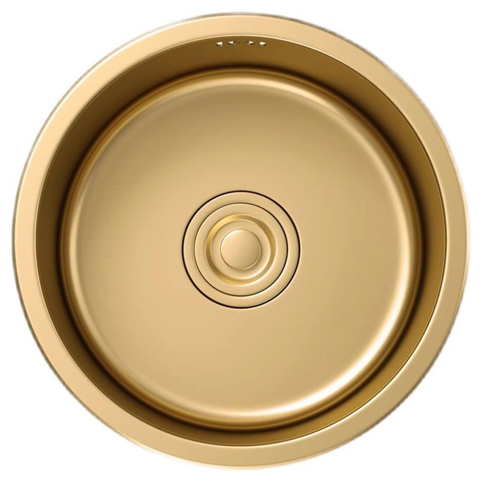 LMYSXAOZ Compact RV Siphon Sink - Mini Golden Round Stainless Steel Single Bowl for Bar Counter & Vegetable Washing, Space-Saving Design (40cm)