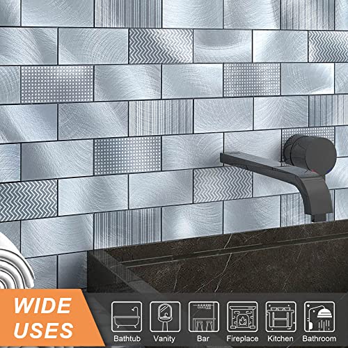 Vaovi Peel And Stick Backsplash,Kitchen Peel And Stick Mosaic Self Adhesive Metal Wall Tiles Wythe Blue-10Pcs #TOP3