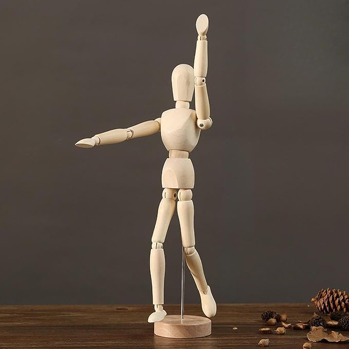 Maniquí de Madera para Artistas, Figura Masculina, Soporte miniatura 5