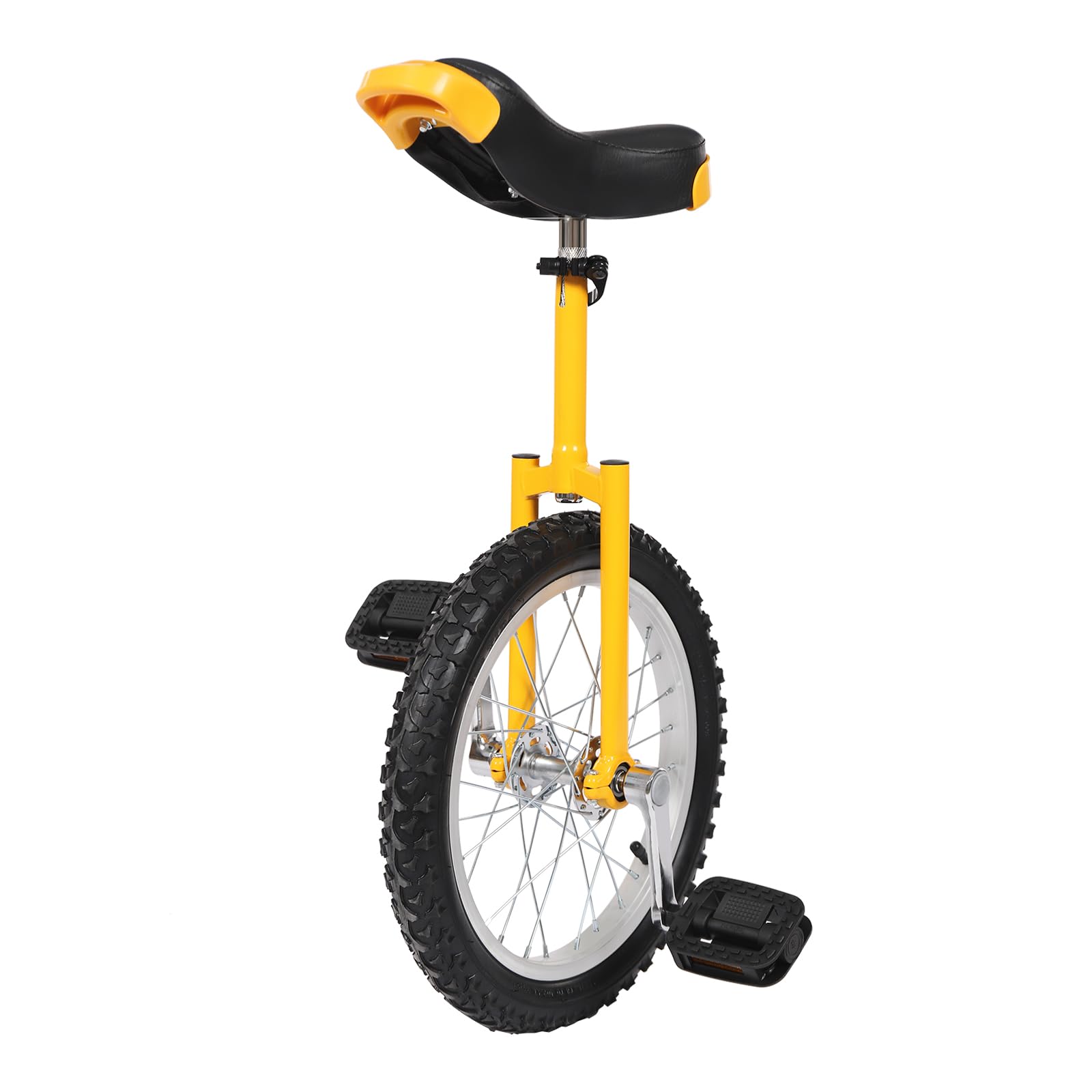 DYNAMI Unicycle with Excellent Steel Frame,Leakproof Tire,Adjustable Height,Curved PU Seat,Mute Bearing,Anti-Slip Designs,for Outdoor Sports Fitness Exercise