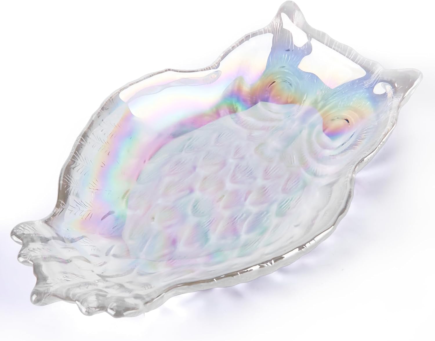 SHOWLOUE Glass Serving Plates, Cheese Bread Board Dessert Plate for Halloween Christmas Party, Glass Serving Tray for Appetizers, Snacks, and Everyday Use, 10 x 7 Inch, Dark Purple, Large