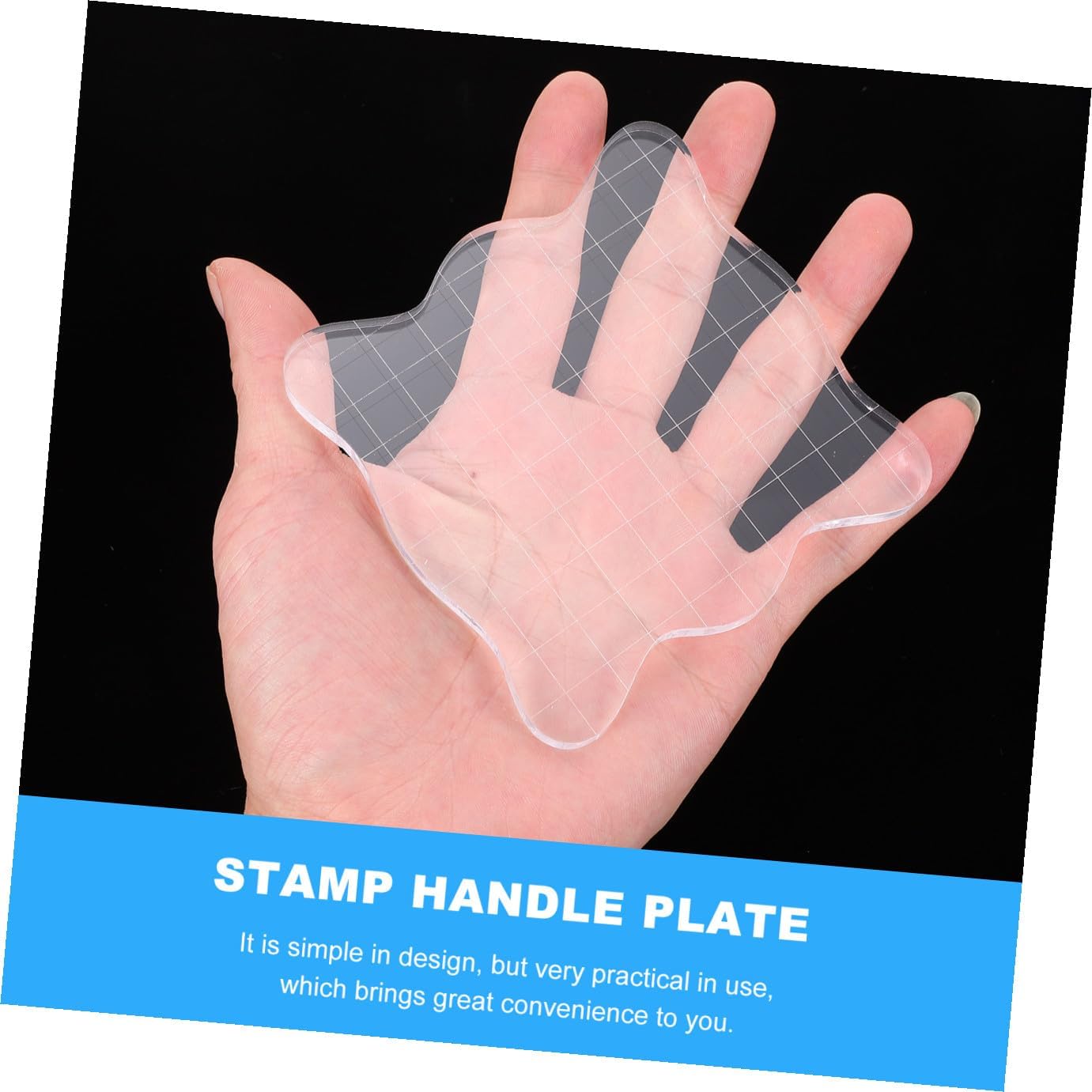 5Pcs Acrylic Stamp Blocks Seal Handles for DIY Scrapbooking Crafts, Sizes (5X5, 7.5X7.5, 10X10, 2.5X2.5, 10X16Cm) for Stamping and Art Projects