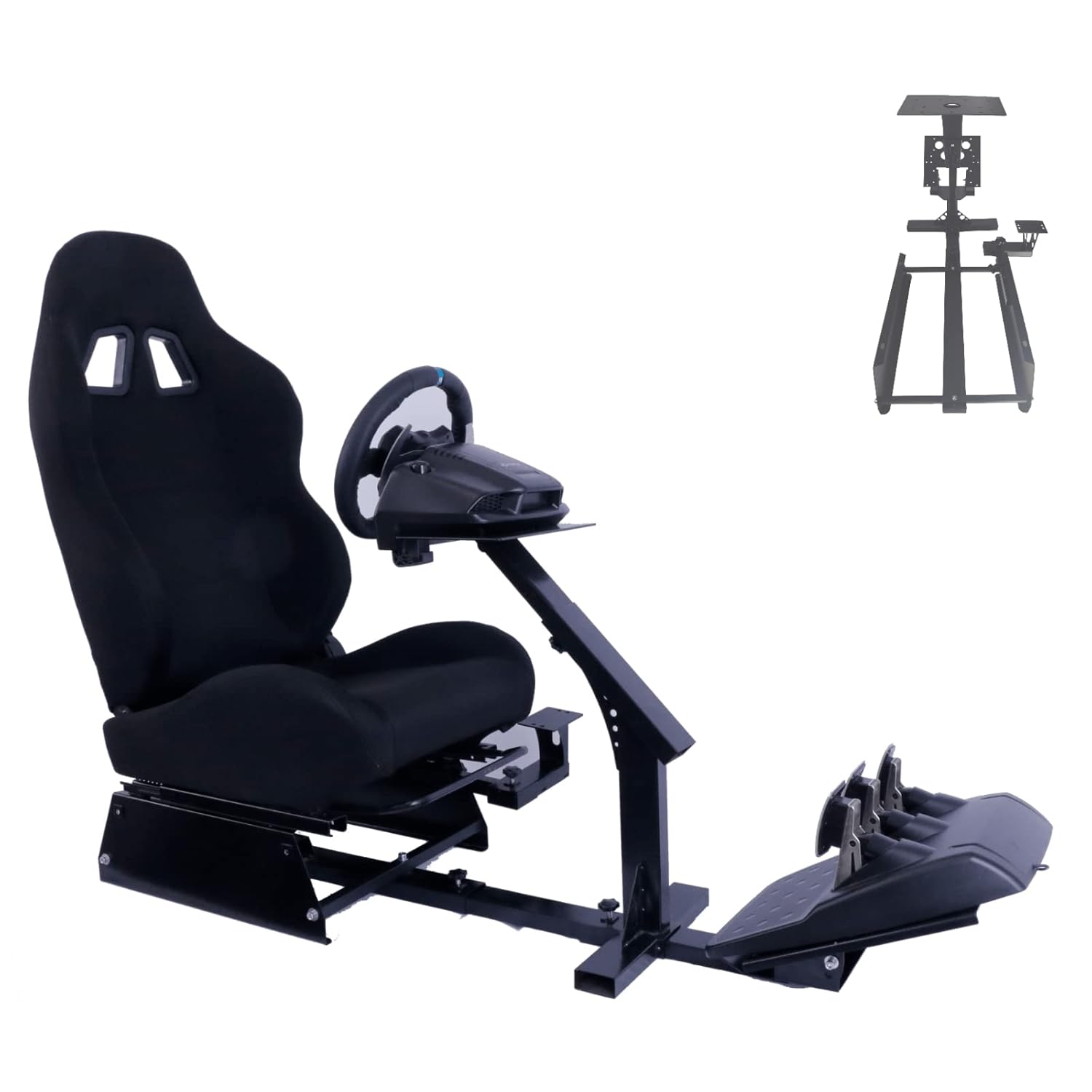 Dardoo Racing Wheel Stand Fits for Logitech Thrustmaster Driving Force Compatible with G920 G923 G29 PC Xbox PS4 Platforms Adjustable Gaming Cockpit Steering Simulator Without Wheel&Shifter