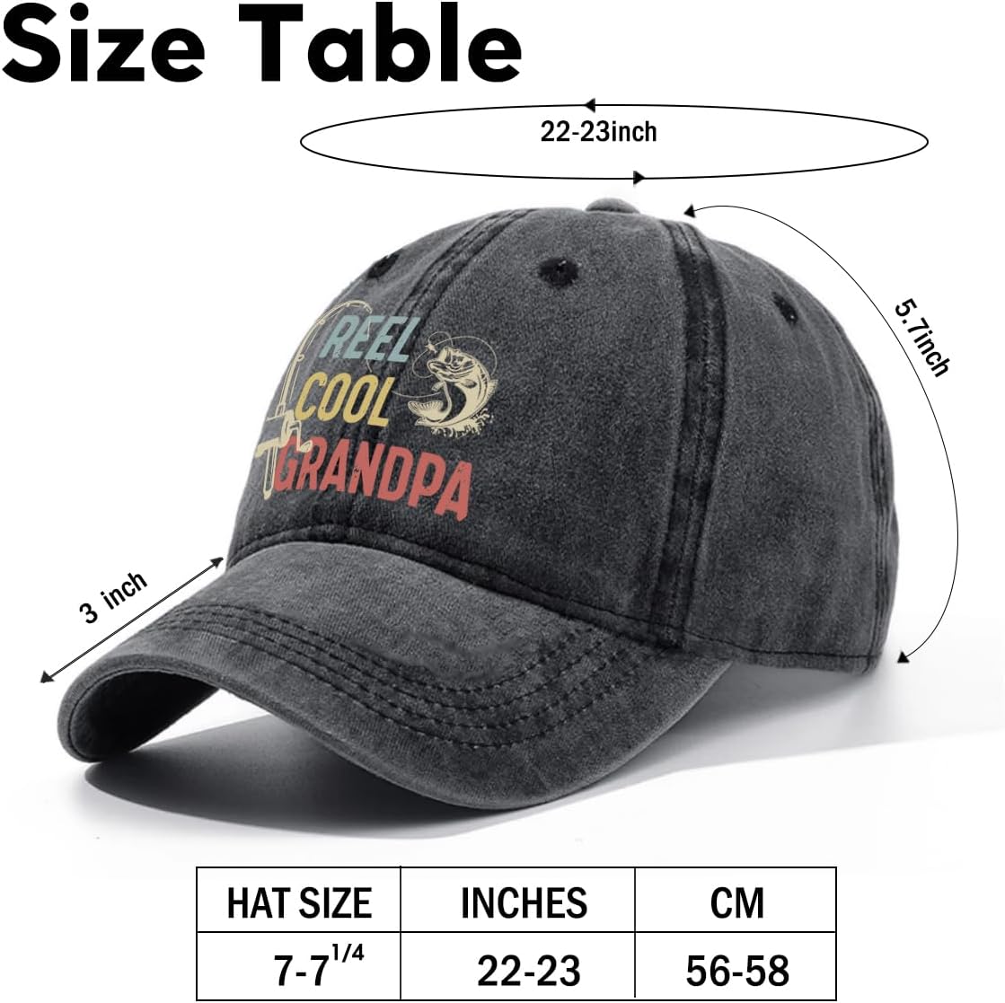 Fishing Adjustable Cotton Baseball Cap, Funny Trucker Hat Gift for Men Women Grandpa Dad Fishing Lover Fisherman - Image 2
