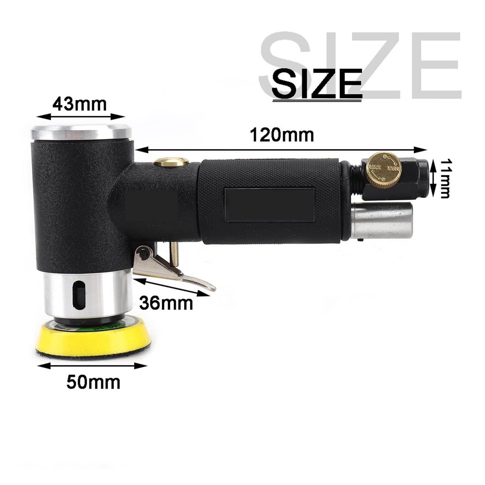 Mini Metal Burnishing Machine Orbital 1inch 2inch 3inch Air Sander Pneumatic Polishing Grinding Tools Buffer Dual Action Polisher For Car(Red machine)