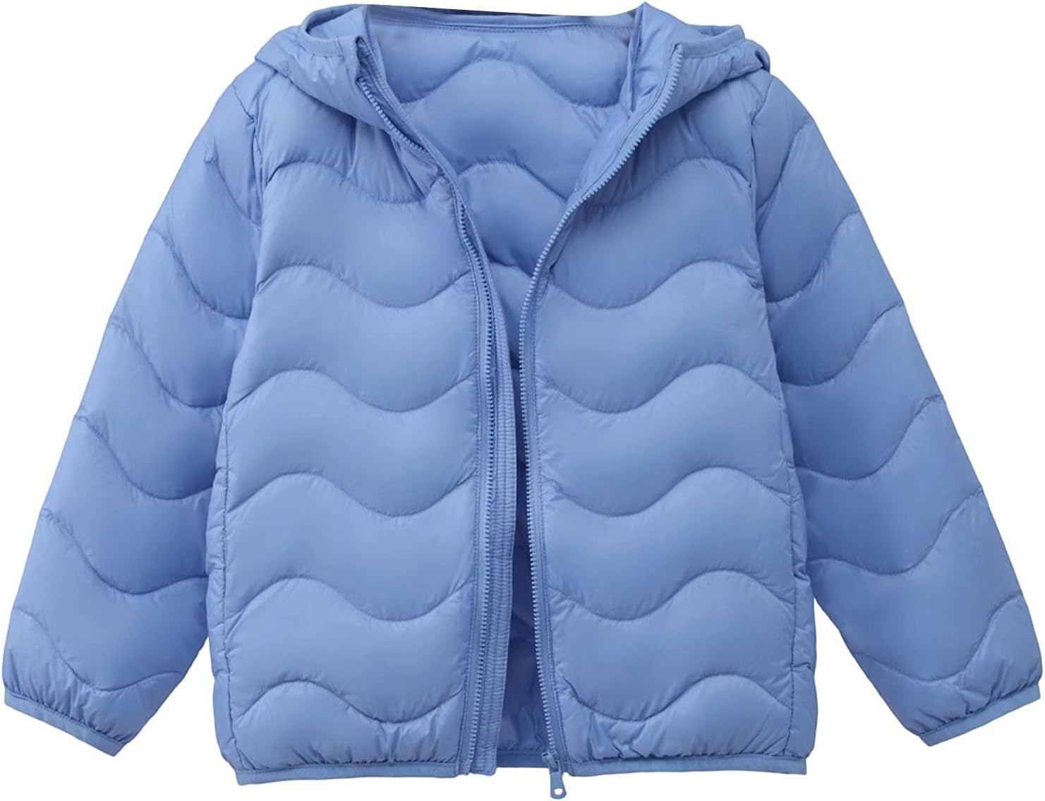 Toddler Lightweight Down Jacket Girls Packable Puffer Jacket Hooded Winter Coat Boys Warm Thick Fleece Parka Zipper Outerwear