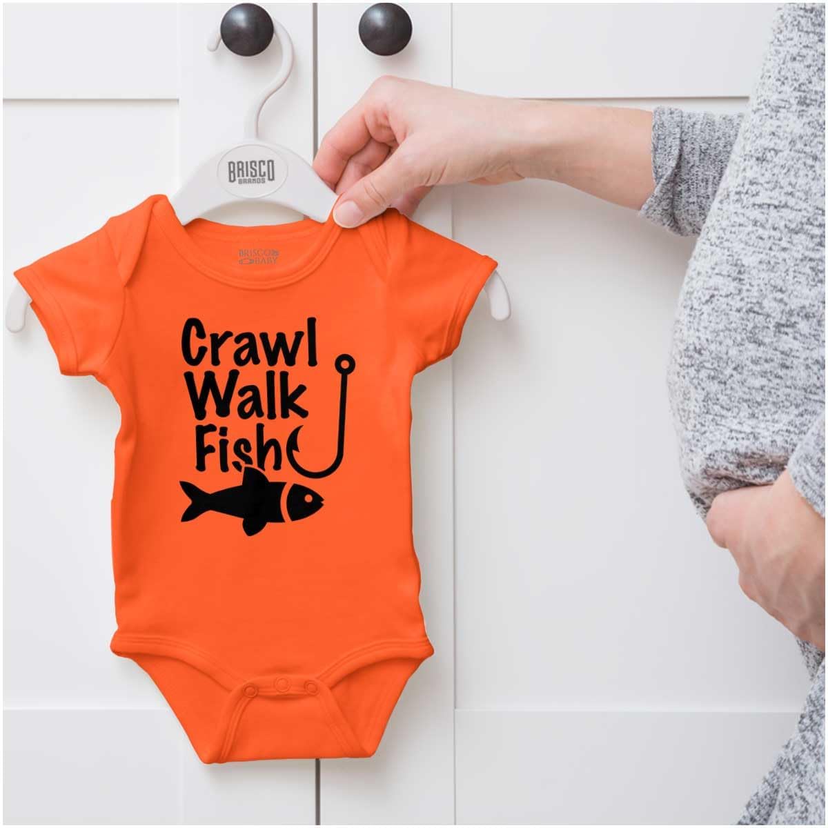 Brisco Brands Crawl Walk Fish Hunt Outdoor Lover Baby Romper Boys or Girls image 5