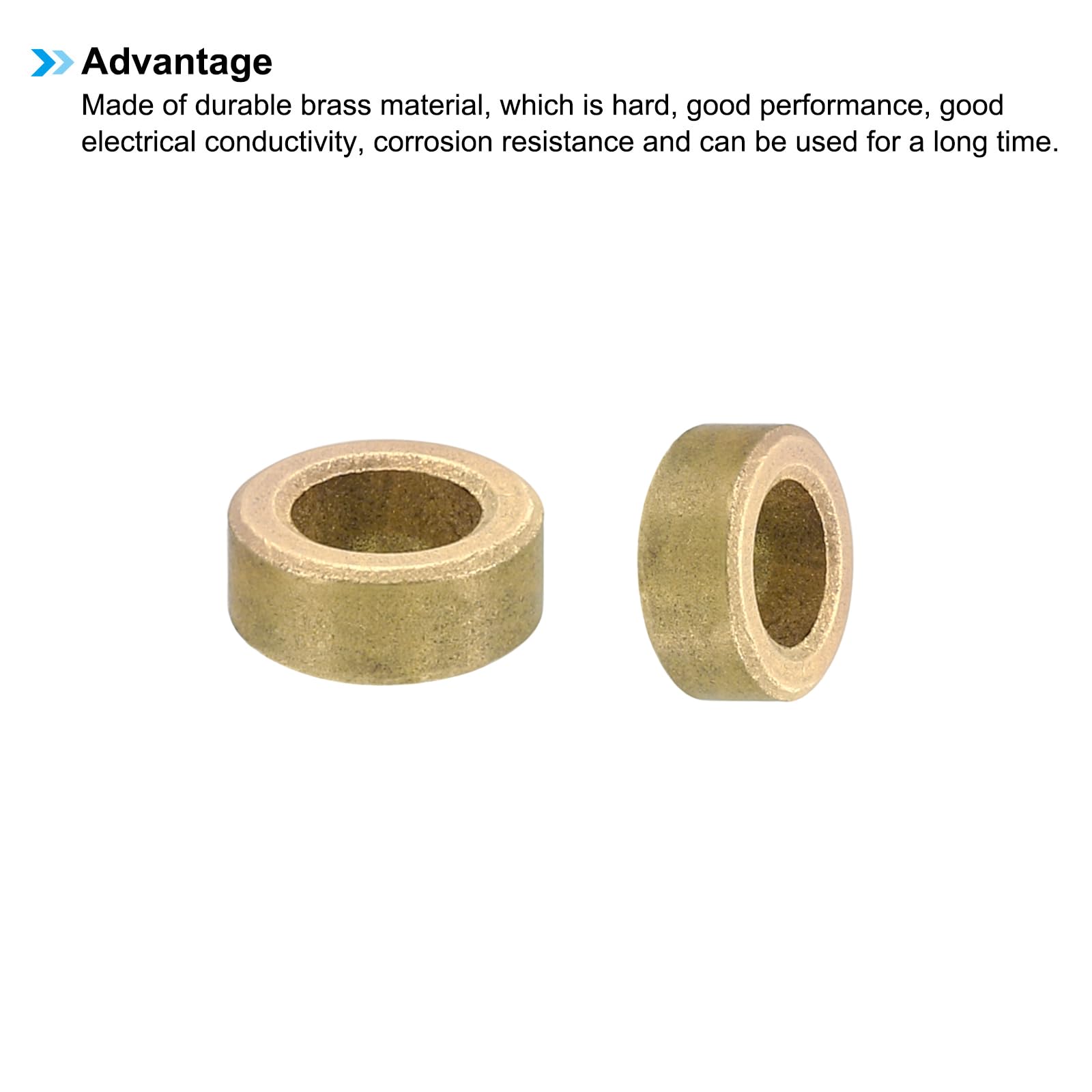 PATIKIL M6 Brass Spacers, 5 Pcs Metal Spacer Brass 6mm ID x 10mm OD x 4mm L Brass Spacers Screw Standoff for 1/4inch or M6 Screw Bolts - Image 4