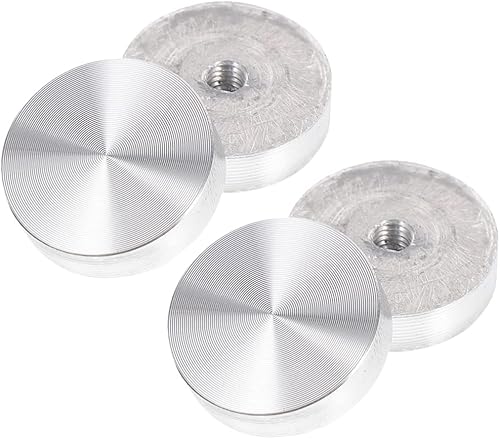 Angoily 4 unidades de adaptador de mesa de vidrio redondo de aluminio, rosca M8 gruesa de aluminio círculo de disco adaptador de vidrio para mesas
