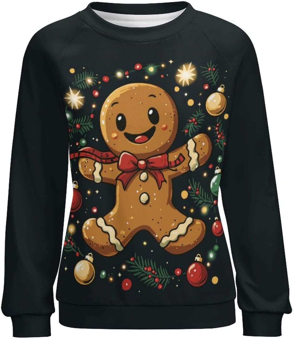 Gingerbread Sweatshirt Women Pullover Crewneck Oversized Cute Graphic 2024 Winter Fashion Holiday Vintage Blouses - Image 4