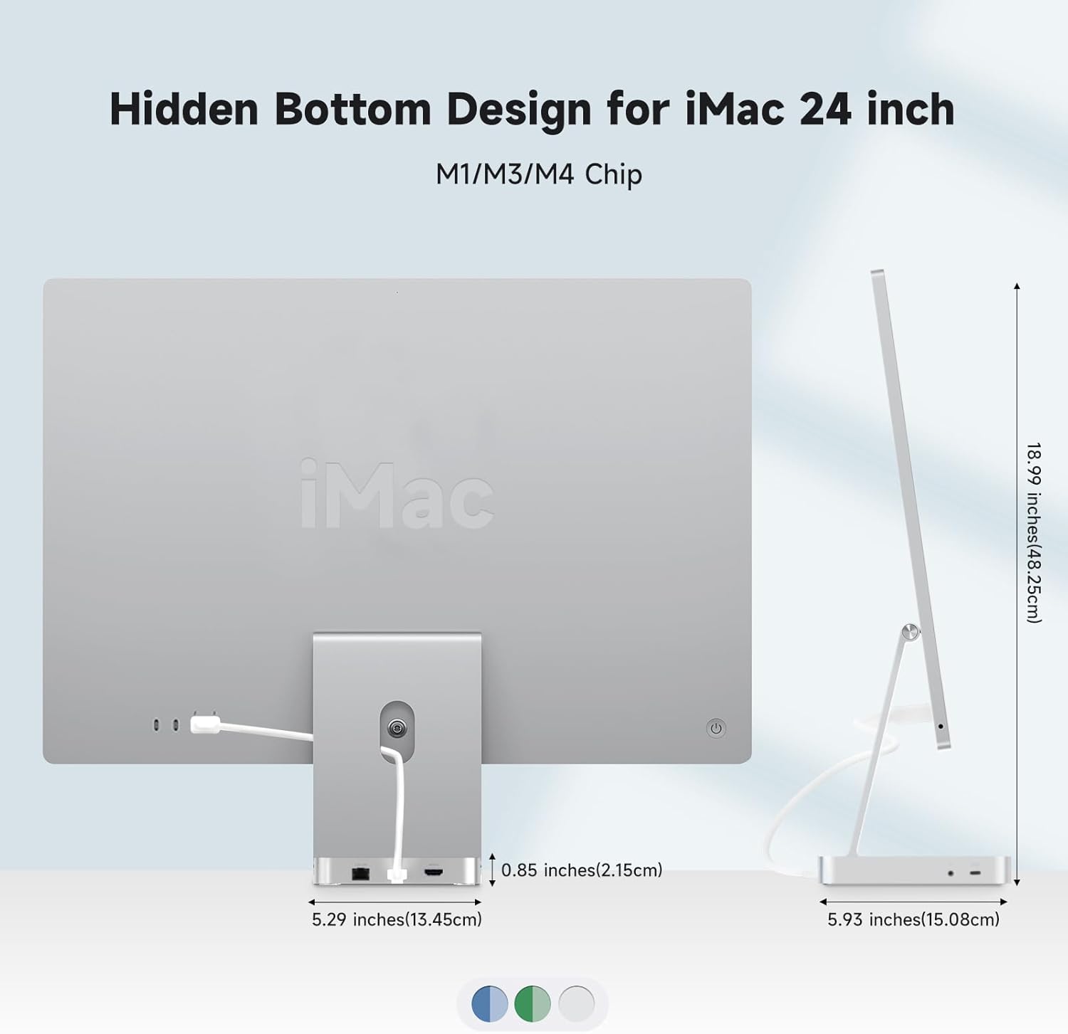 Minisopuru DS802PRO iMac Docking Station - iMac Hub with 4K@60Hz HDMI, USB C Charging, 2.5GbE, 4TB M.2 SSD Enclosure, 4 USB, SD/TF, Audio, i Mac Dock for iMac 24 inch M1/M3/M4 | Silver