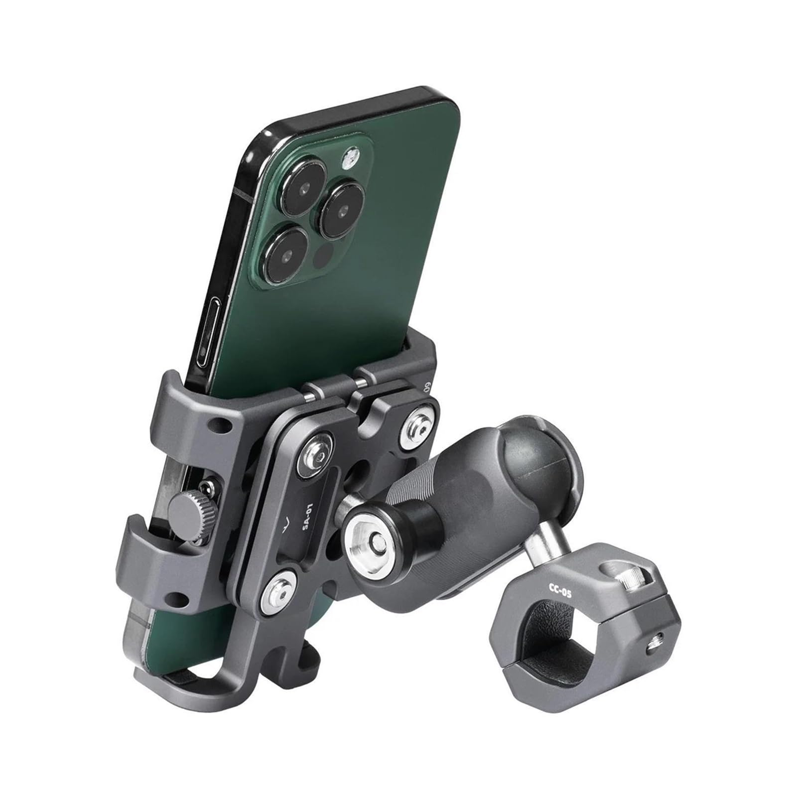 Supporto Telefono Moto Bici Lega Di Alluminio Con Smorzatore Vibrazioni ATV/UTV Scooter Manubrio Clip GPS
