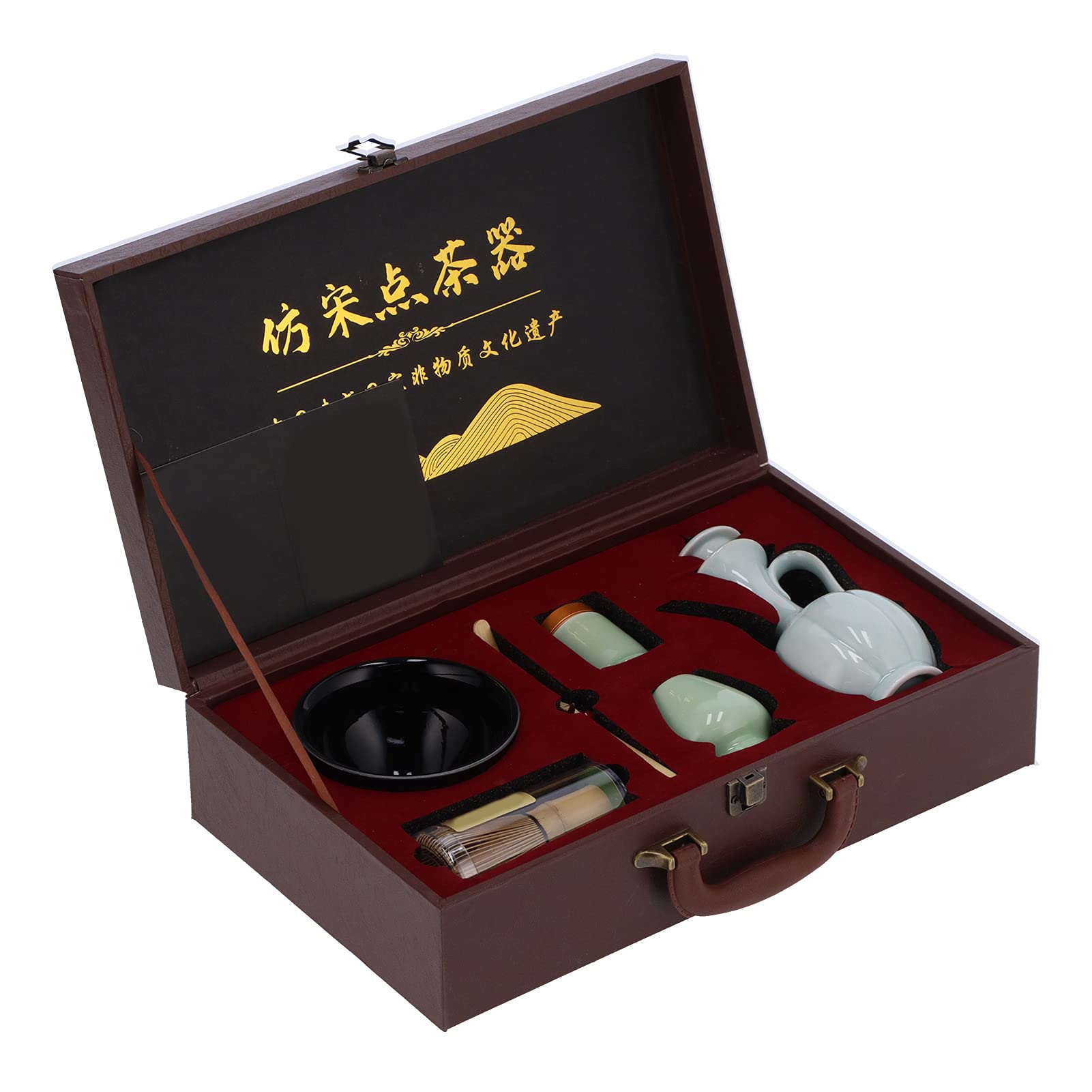 Authentic Matcha Tea Set - Handcrafted Whisk, Ceramic Bowl, Scoop, and Tea Caddy - for Matcha Enthusiasts (#2)