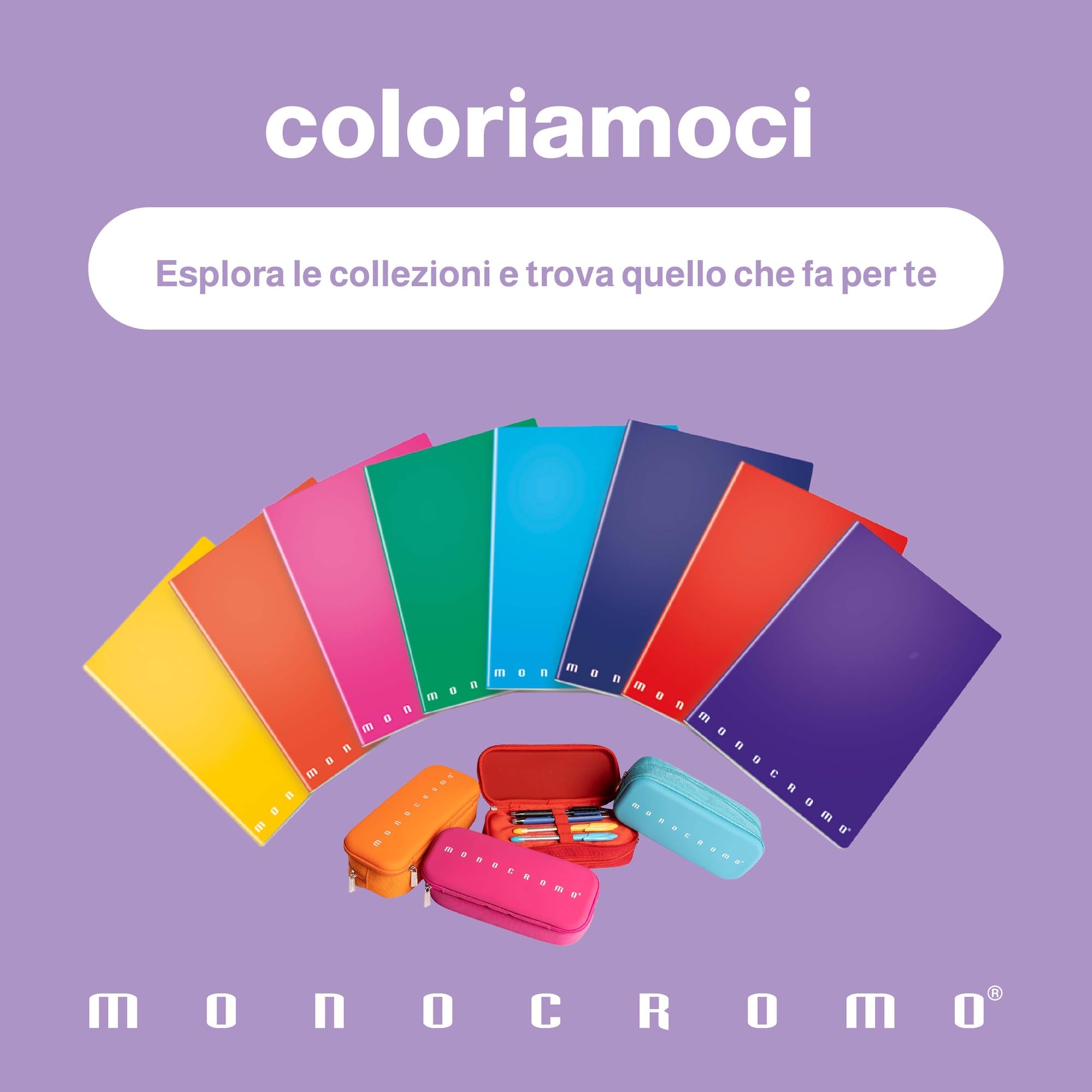 Pigna, Raccoglitore con anelli f.to A4 MONOCROMO The Original, raccoglitori 4 anelli, Design Elegante, Organizzazione Documenti, Formato 27x32 centimetri, Colori Assortiti, confezione 5 pezzi