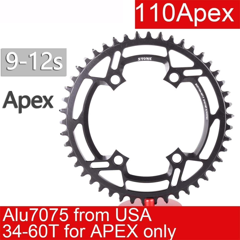 Platos para Bicicletas Plato Redondo 110BCD 4 Tornillos 34 36 38 42T 44 46T 48 50T 54 56 58T 60 Bicicleta de Carretera MTB 9 10 11 12s 12 velocidades Unisex