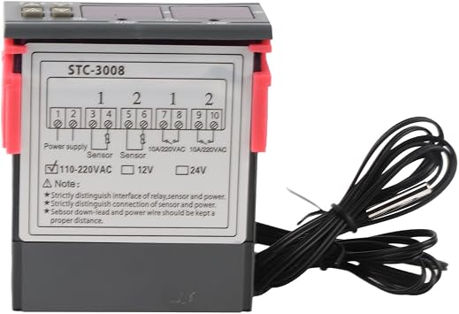 Digital Thermostat Temperature Controller Stc-3008 Dual Display Dual Probe Sensor Digital Temperature Thermostat Controller 110-220V