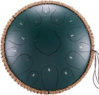 Tambor hueco de 15 notas de 13 pulgadas de color lengua de acero hueco instrumento de percusión (verde)
