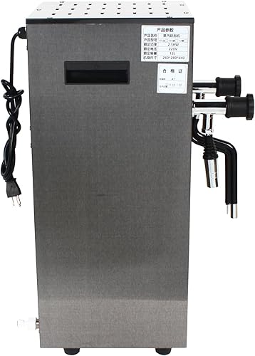 Miniatura 7 de Espumador de leche multiusos comercial 12L Máquina de ebullición de agua de vapor con pantalla LED para café expreso, té con leche (negro)