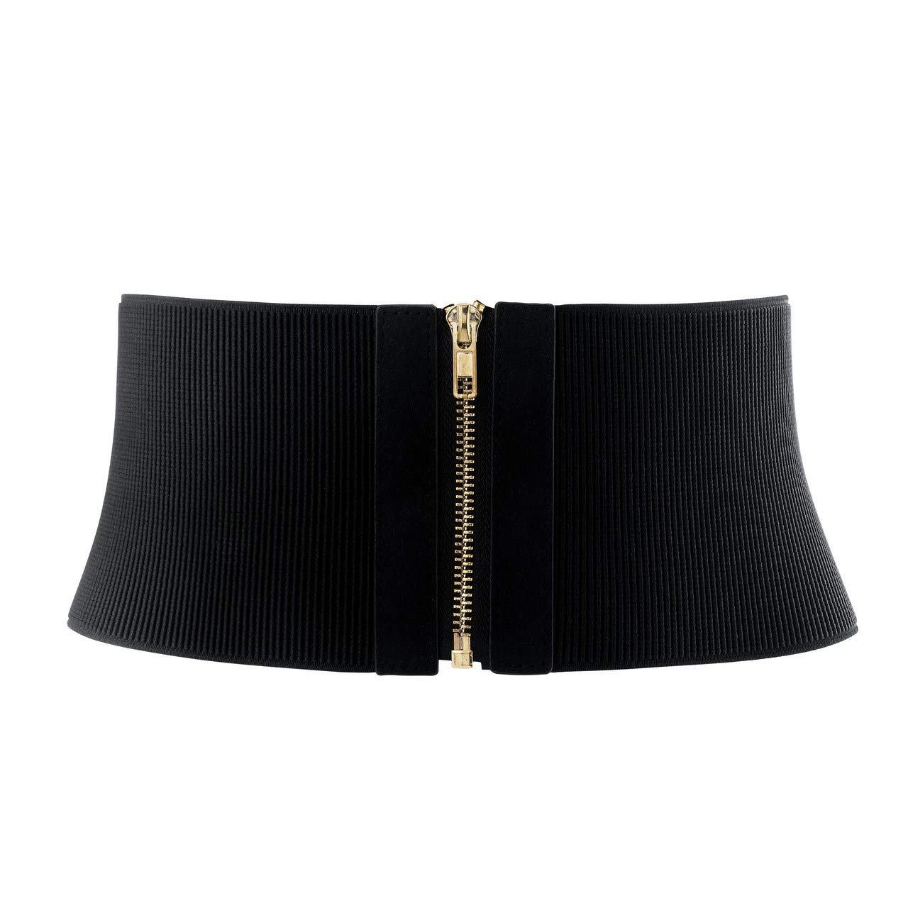 CHIC DIARY Womens Wide Elastic Waist Belt for Dress Ladies Vintage Stretch Cinch Belt Waistband with Zipper