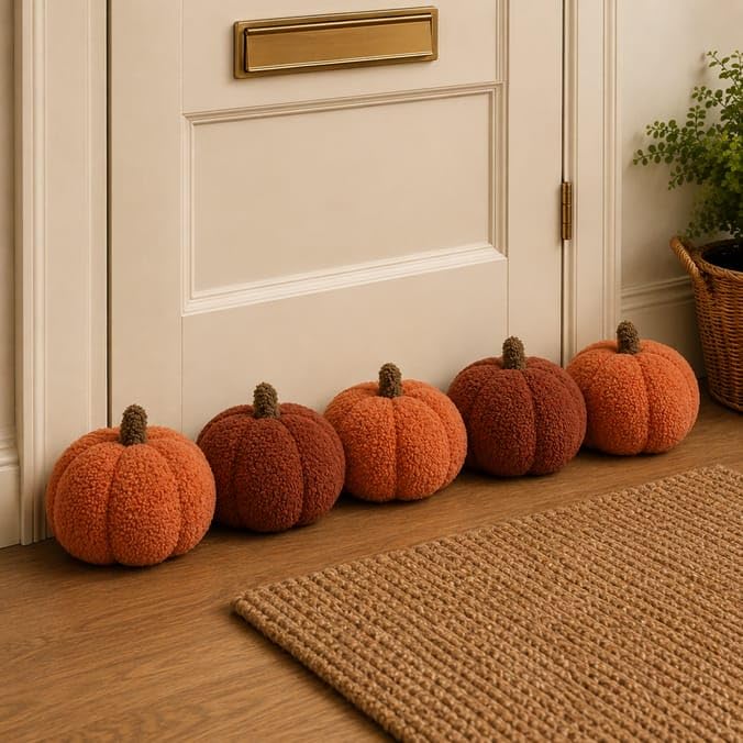 orange - 90cm Halloween Autumn Fall Decoration Draft Excluder Pumpkin Effective Draft Blocker