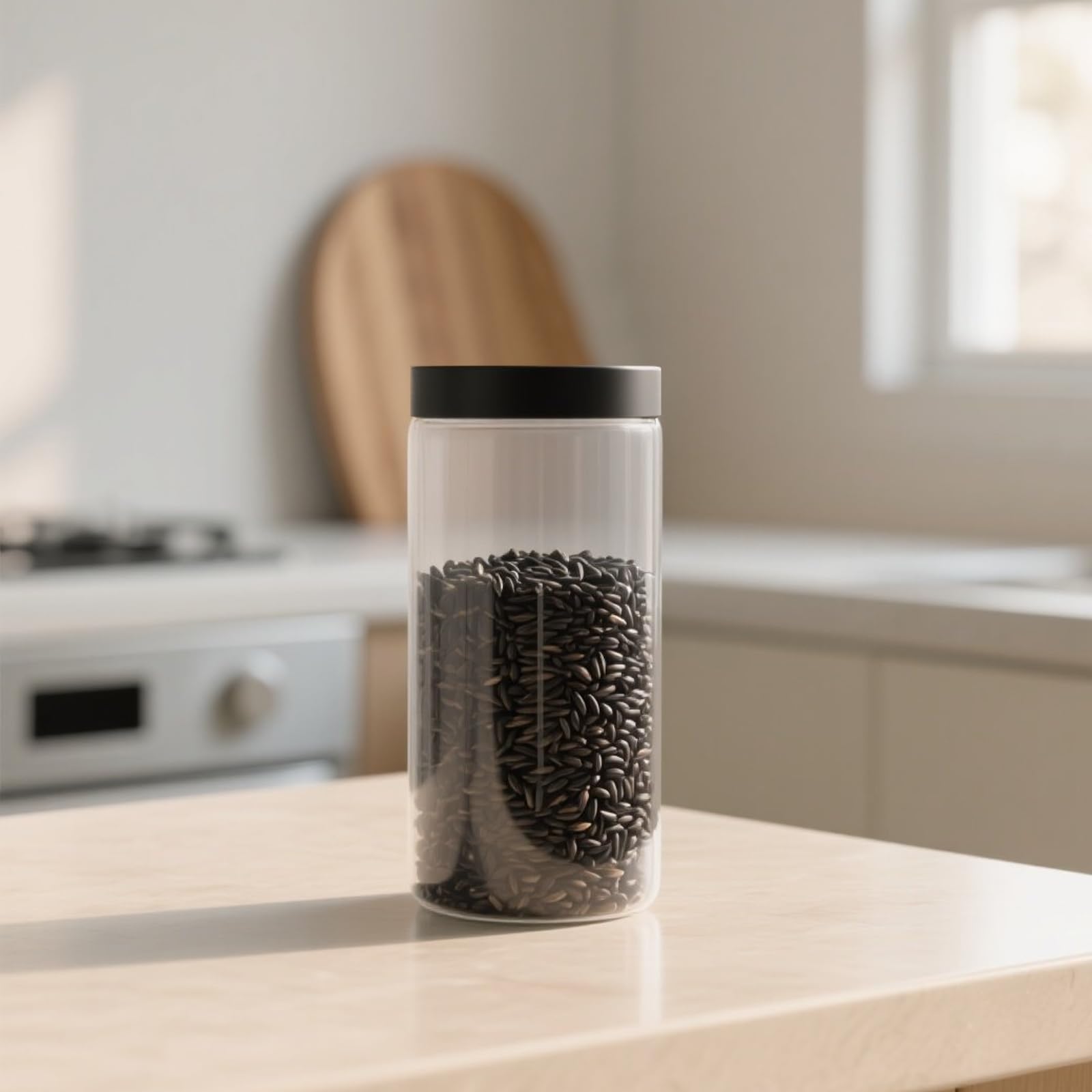 ZOENHOU Set di 12 Contenitori Ermetici per Alimenti da 1000 ml, Barattoli in Plastica Trasparente con Coperchio a Vite, Bocca Larga, 17,7 x 9,2 cm