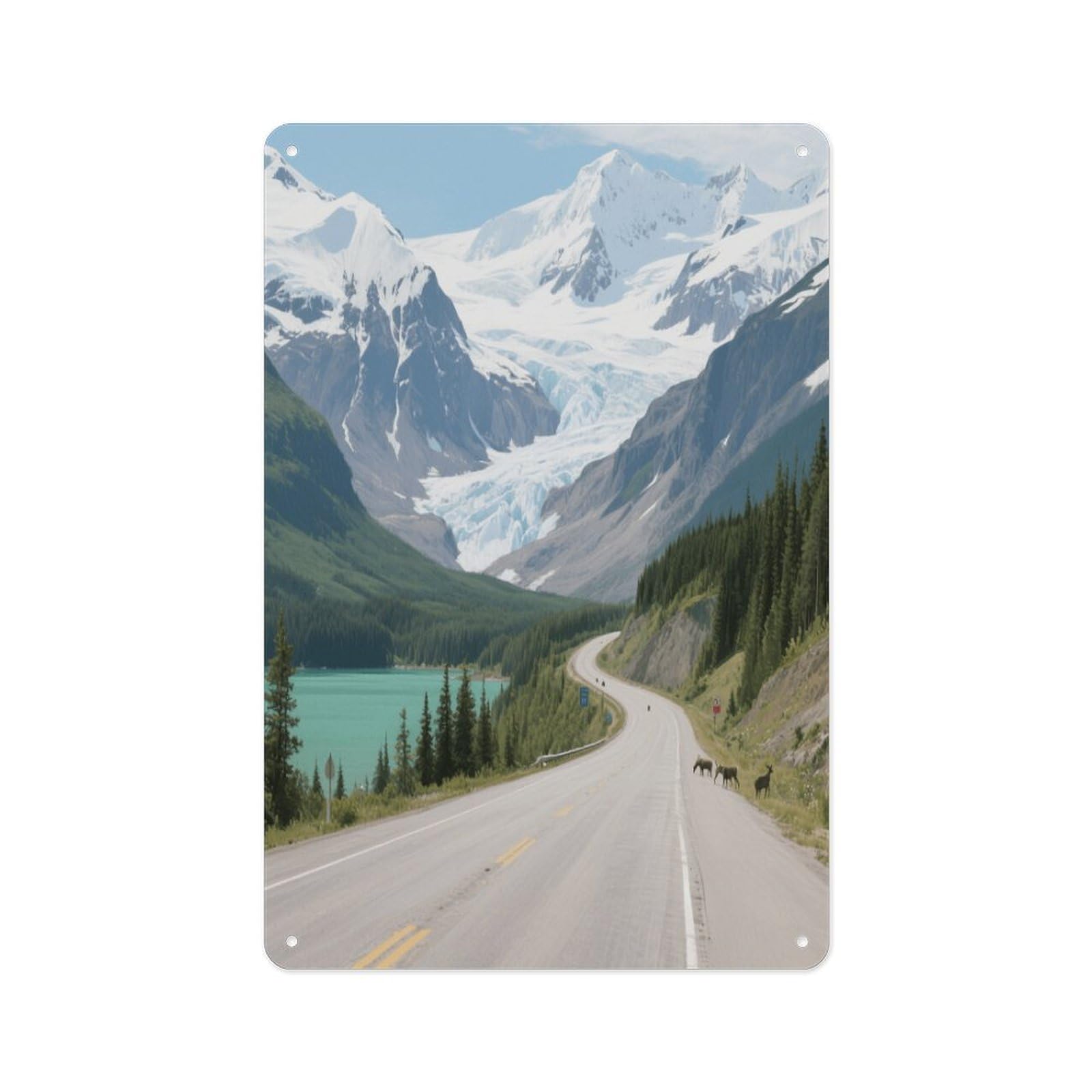 FekiLoot Icefield Highway Wall Decor Metal Signs Tin Signs Poster