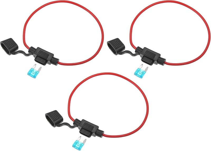 Porta-fusível automotivo em linha X AUTOHAUX 12 V 15 A com fio AWG 16 – Conjunto com 3