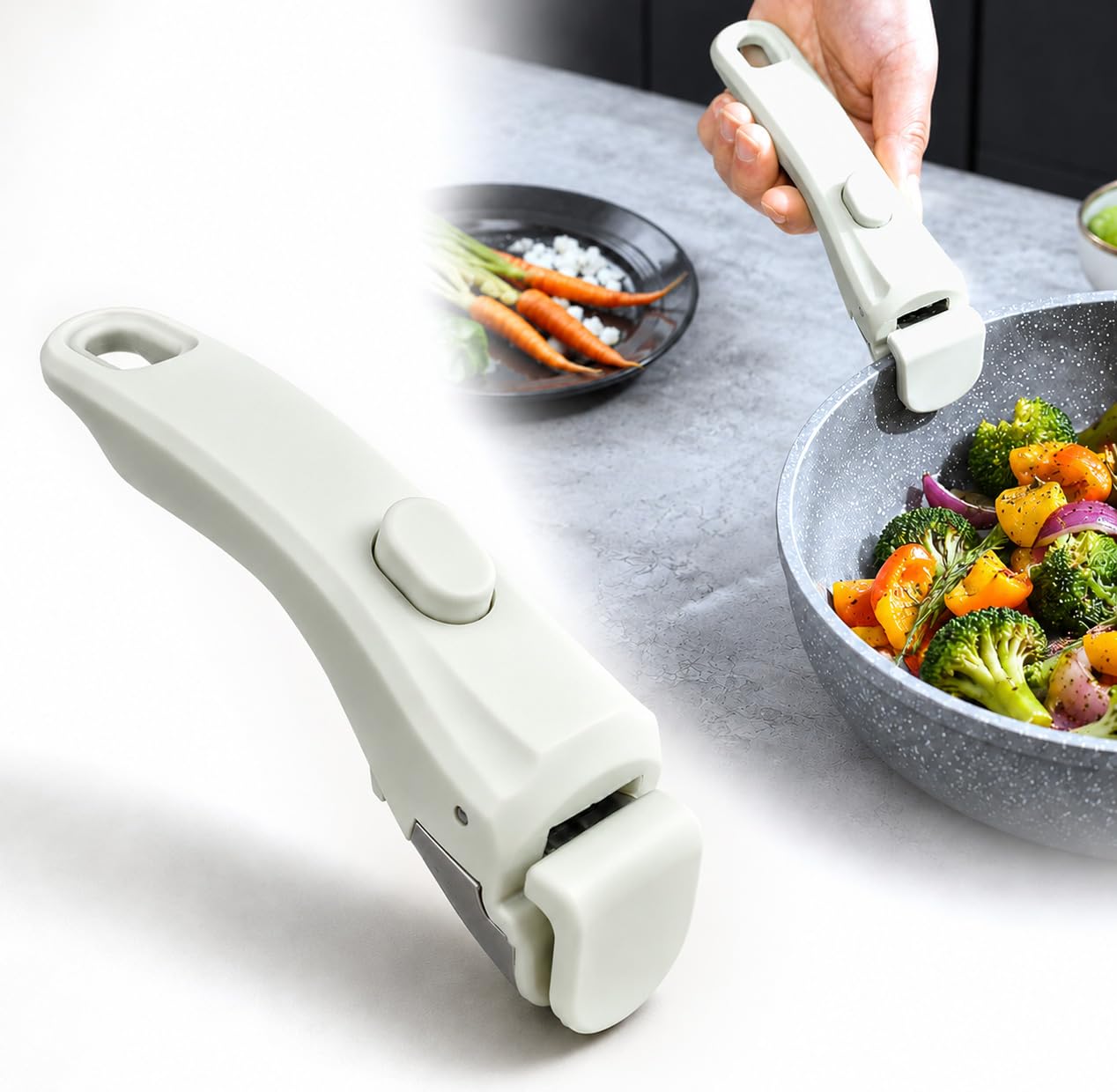 PANCA Universal Detachable Pot Handle for Cookware, Fry Pan, Saucepan, Milk Pot & Hot Utensil Vessel Holder | Heat Resistant Anti Slip Grip Replacement Handle for Kitchen Cookware Accessories-image-10