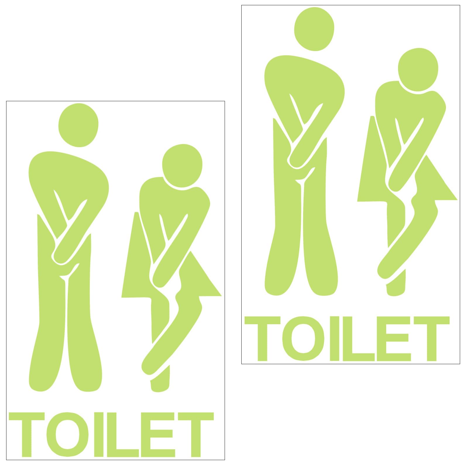 Luminously Restrooms Wall Sticker Nighttime Accidents Without Residues Bathroom Toilet Signs Decal Adhesive Toilet Door Signs