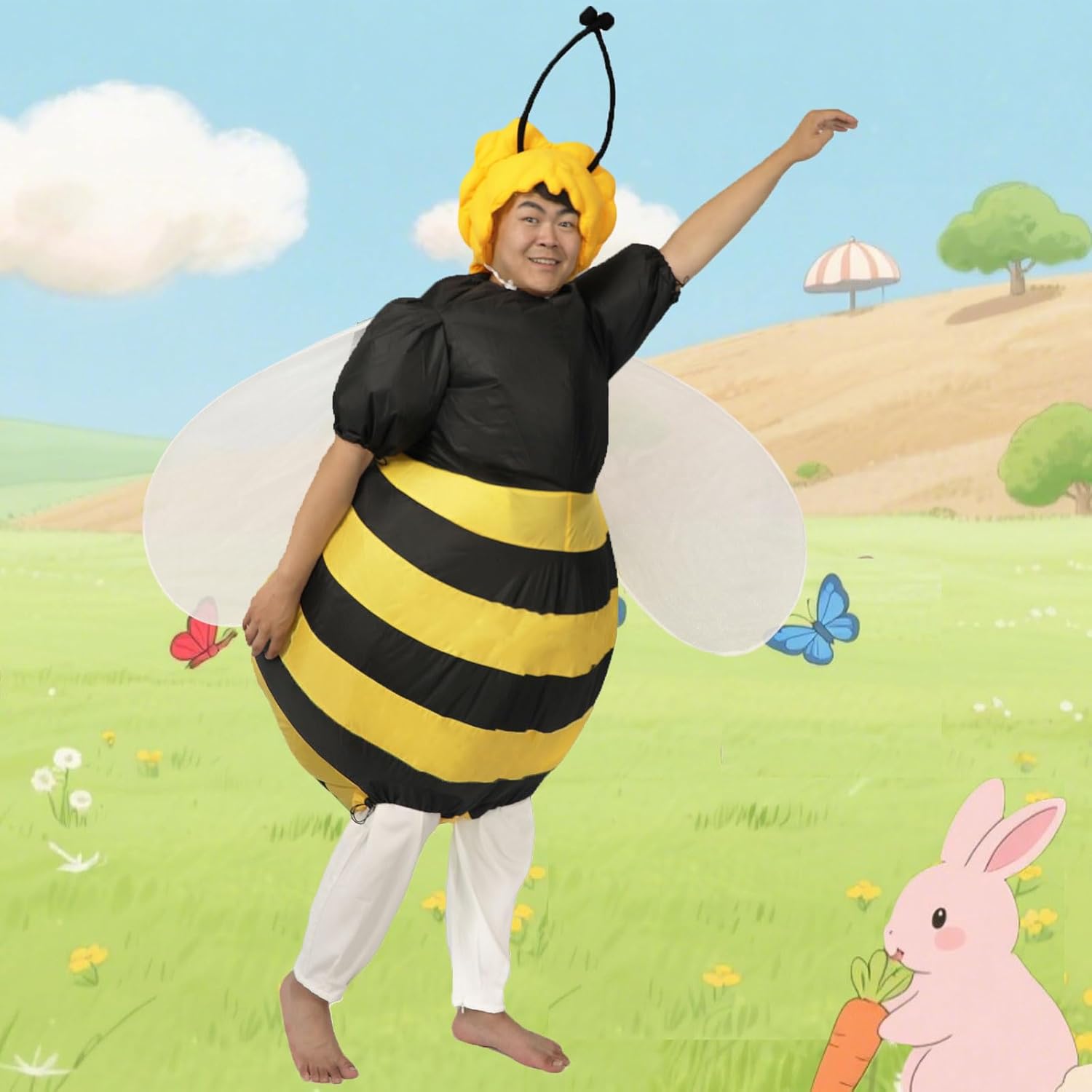 Inflatable Bumble Bee Costume Adult Blow Up Halloween Costumes For Women Men Party Cosplay Size - Image 4