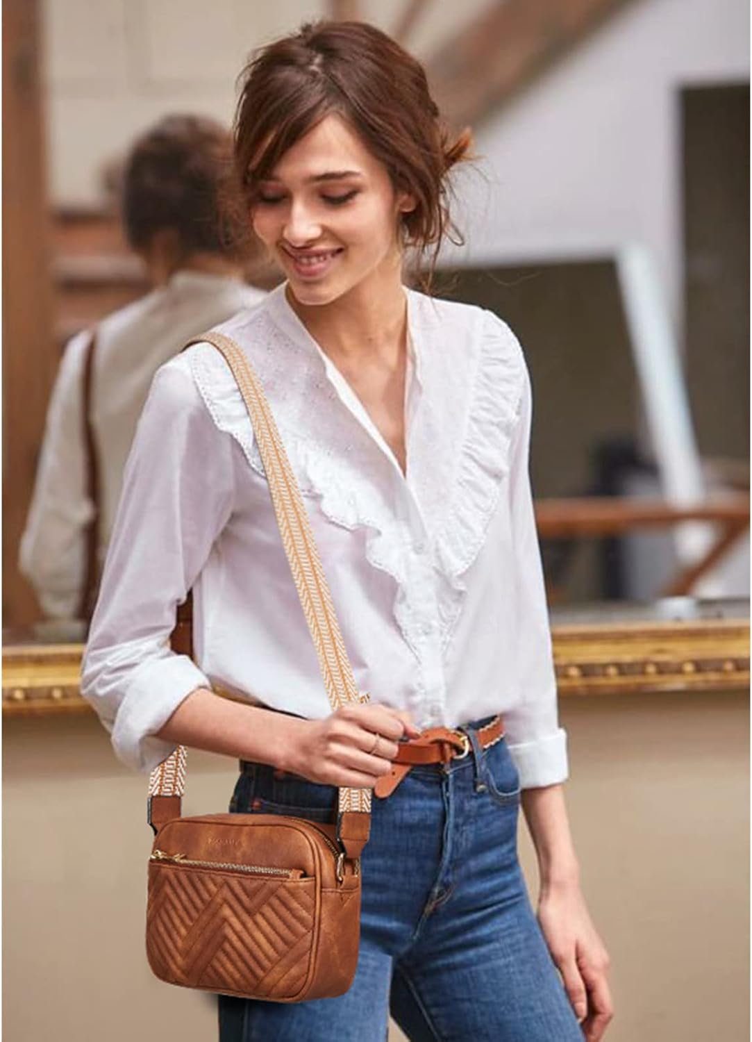 BOSTANTEN Quilted Crossbody Bags for Women Vegan Leather Purses Small Shoulder Handbags with Wide Strap | Quilted, Small, with Wide Strap, Quilted, Purses, Small - Image 2