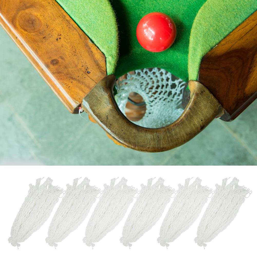 Leapiture 6PCS Set Billiards Net Pocket White Hole Billiards Net Pocket Billiards Net Pocket Billiards Table Accessories for Billiard Clubs Home Game Rooms