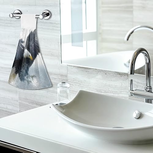 Miniatura 6 de Bald Eagle - Toalla de mano para cocina, paquete de 2, toallas colgantes con lazo para baño, toalla absorbente para platos