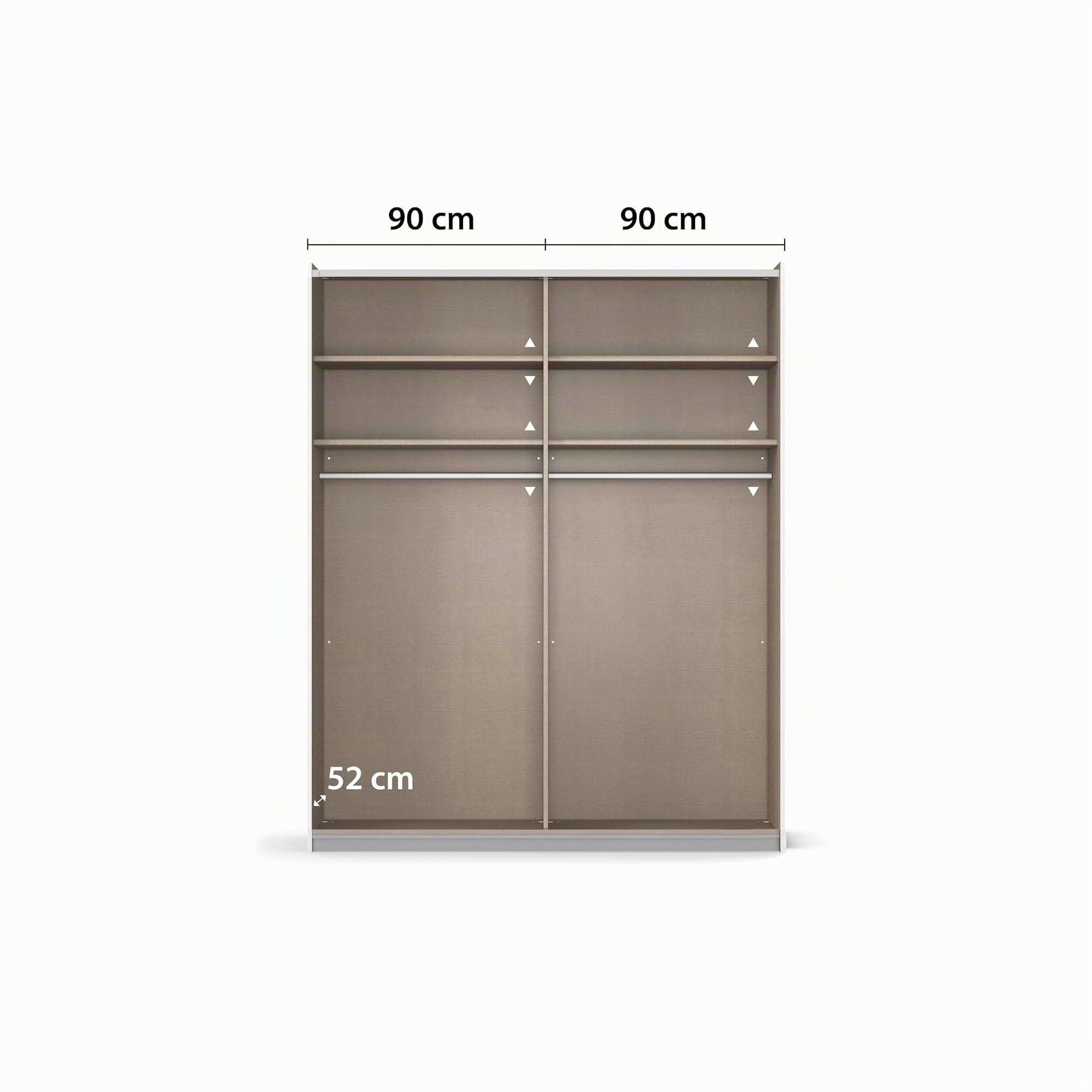 Rauch Möbel QUADRA, Schwebetürenschrank, Farbe Weiß, Breite 181 cm | Kleiderschrank mit Schwebetüren, Schiebetüren, 2-türig, mit Spiegel, für Schlafzimmer, Kinderzimmer, Jugendzimmer, Garderobe