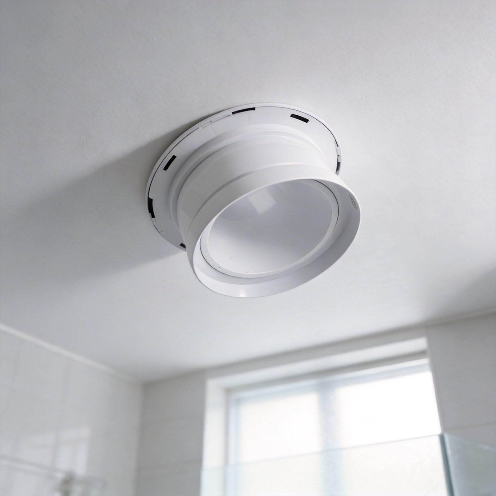 Rundes Lüftungsgitter, drehbar, aus ABS-Kunststoff, verstellbare Größe, leiser Lufteinlass, Abdeckung, Keller, Fabrik, Schule, HVAC-System, 300 mm, Weiß