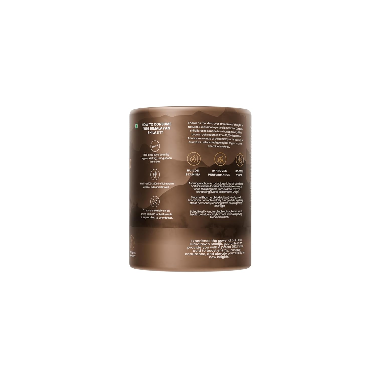 Wellbeing Nutrition Pure Himalayan Shilajit Gold Resin for Strength,Stamina,Performance,Stress Relief & Vitality|Ashwag&ha,Safed Museli & Swarna Bhasma (24K Gold Leaf)|Lab Tested - 20 grams Wellbeing Nutrition Pure Himalayan Shilajit Gold Resin for Strength,Stamina,Performance,Stress Relief & Vitality|Ashwag&ha,Safed Museli & Swarna Bhasma (24K Gold Leaf)|Lab Tested - 20 grams